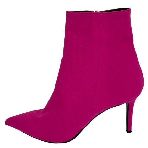 Barbara Bui Hot Pink Pointed Toe Ankle Boots Size 39 Stiletto Heels